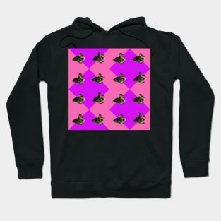 Baby Ducks on Pink Raspberry and Purple Sorbet Pattern Hoodie